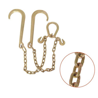 Solid Spare Flatbed Truck Rollback Wrecker Carrier 5/16" X 2' G70 Tow Chain J-Hooks V-Chain
