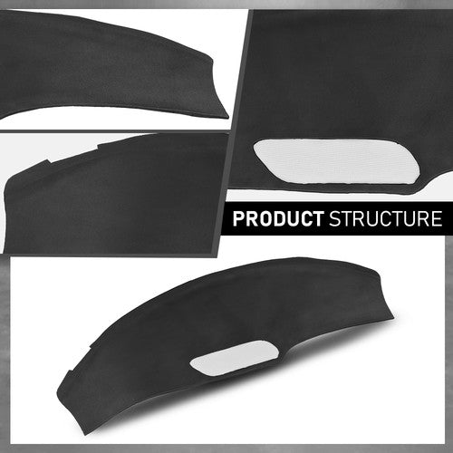 Solid Spare Fit For 1993-1996 Pontiac Firebird TPE Dashboard Dash Cover Cap Overlay Black