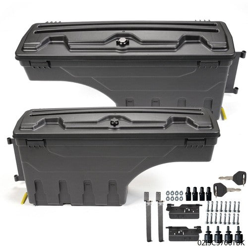 Solid Spare Truck Bed Storage Box Tool Box Left+Right Fit For 02-18 Dodge Ram 1500 2500 3500