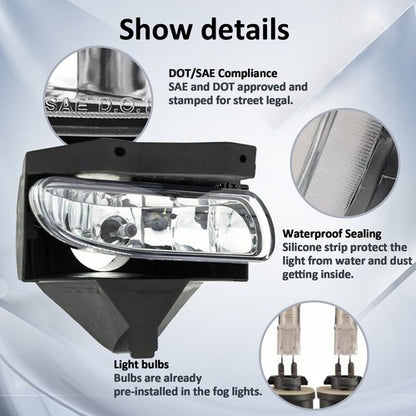 Pair Front Bumper Driving Fog Light Lamp W/Bulbs For 1999-2004 Ford Mustang GT