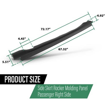 Solid Spare Fit For 2014-2022 Jeep Cherokee Skirt Rocker Molding Panel Right Passenger Side