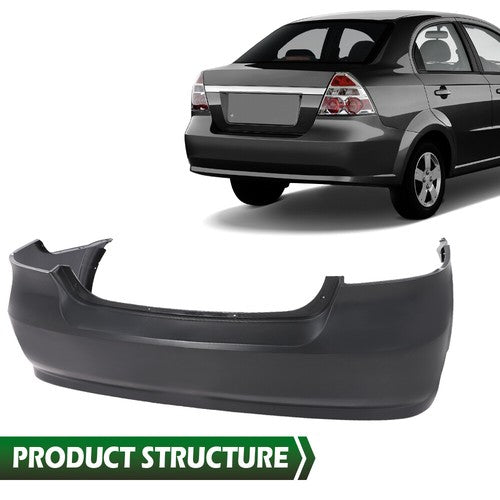 Solid Spare Fit For 2007-2011 Chevrolet Aveo Sedan Rear Bumper Cover Fascia New