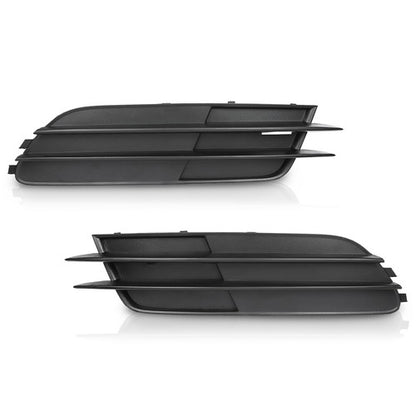 Solid Spare Fit For 12-15 Audi A6/A6 Quattro Front Bumper Insert Fog Light Cover Left+Right