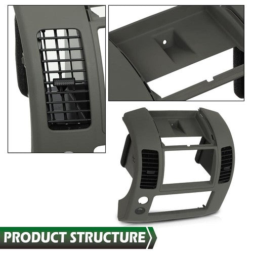 Solid Spare Center Dash Console Instrument Panel Bezel Gray Fit For 05-20 Nissan Frontier