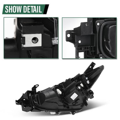 Solid Spare Headlights Assembly For 2017-2018 Mazda 3 Clear Halogen Black Housing Right&Left