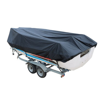 Solid Spare 11-13ft Waterproof Heavy Duty Boat Cover V-Hull Runabouts 420D Black
