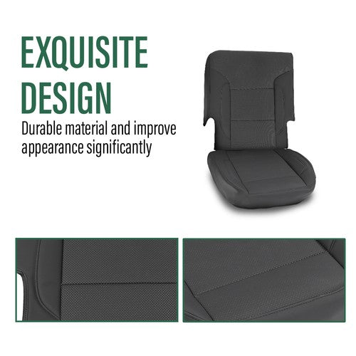 Solid Spare Fit For 2014-2018 Chevy Silverado LT Crew Cab Full Set Seat Covers Replace