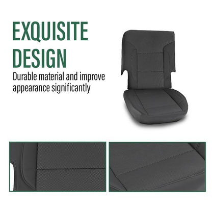 Solid Spare Fit For 2014-2018 Chevy Silverado LT Crew Cab Full Set Seat Covers Replace