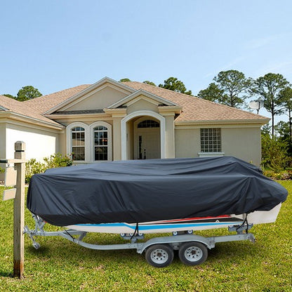 Solid Spare 11-13FT Heavy Duty Trailerable Boat Cover Waterproof Fish Ski V-Hull Runabouts