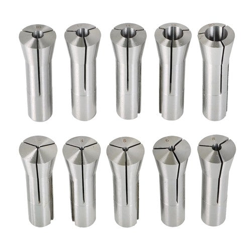 Solid Spare 10pc R8 7/16-20 Round Collet Set 3mm-20mm Milling Lathe High Precision 0.0006"