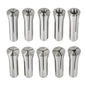 Solid Spare 10pc R8 7/16-20 Round Collet Set 3mm-20mm Milling Lathe High Precision 0.0006"
