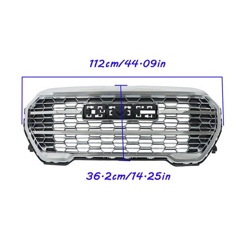 Solid Spare Front Bumper Grille Chrome Without Camera Hole Compatible For GMC Terrain 22-23
