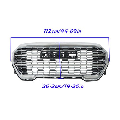 Solid Spare Front Bumper Grille Chrome Without Camera Hole Compatible For GMC Terrain 22-23