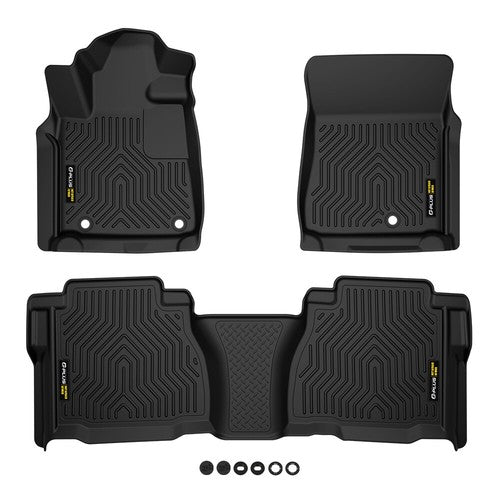 Solid Spare TPE Floor Mats Liners Fit For 07-11 Toyota Tundra Double Cab/CrewMax All-Weather