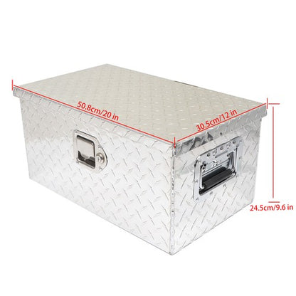 Solid Spare New 20 inch Aluminum ToolBox Fits Trailer RV Truck Underbody Bed Storage Box