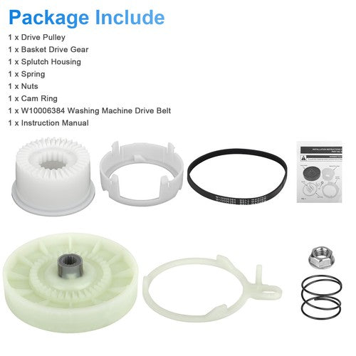 For Whirlpool W10006356 AP4514410 PS2579377 W10721967 Washer Pulley Clutch Kit