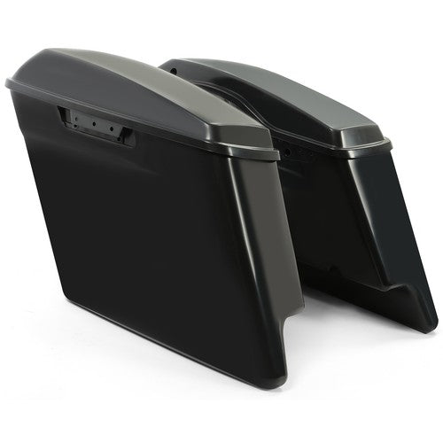 Solid Spare 5" Stretched Extended Hard Saddle bags For Harley Touring 14-24 Road King Glide