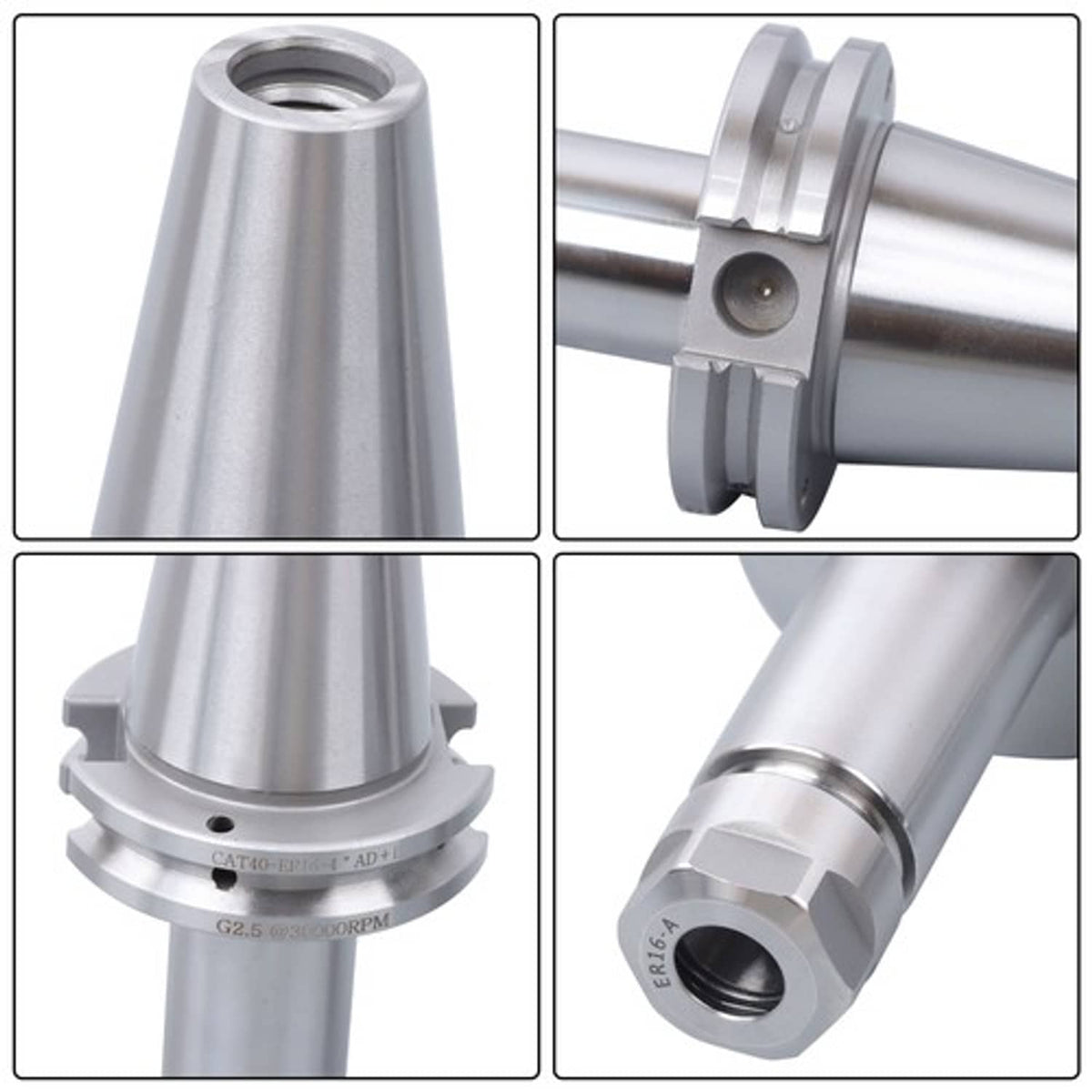 Solid Spare TOTAL 4 Pcs Tool Holder CAT40-ER16 short & long 0.0001 Runout Collet Chucks New