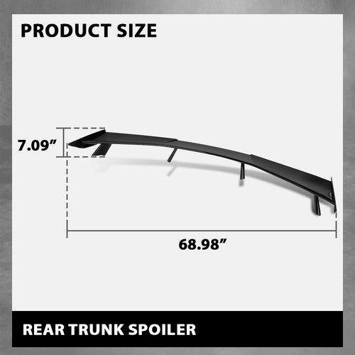 Solid Spare Rear Trunk Spoiler Lid High Wing Kit Fit For 2020-2024 Corvette C8 Matte Black