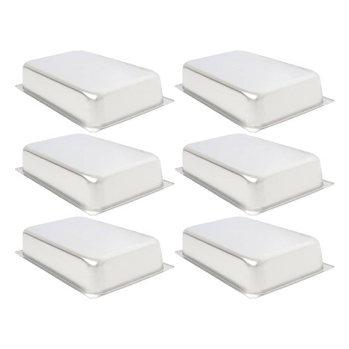 Solid Spare Restaurant Steam Table Pans Full Size 6-Pack 4 Inch Deep Table Pans Without Lid