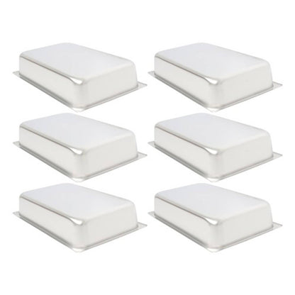 Solid Spare Restaurant Steam Table Pans Full Size 6-Pack 4 Inch Deep Table Pans Without Lid