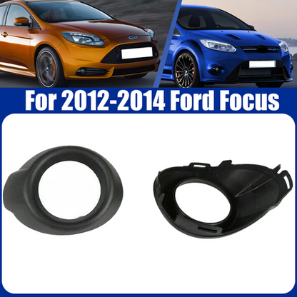Pair Matte Black Front Bumper Fog Light Cover Bezels For 2012-2014 Ford Focus