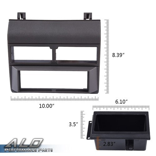 Solid Spare Fit For 88-94 Chevy GMC Trucks Pocket Radio Dash Bezel Kit Mount Trim Gray