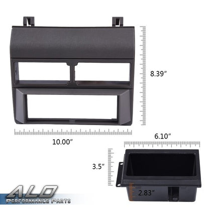 Solid Spare Fit For 88-94 Chevy GMC Trucks Pocket Radio Dash Bezel Kit Mount Trim Gray