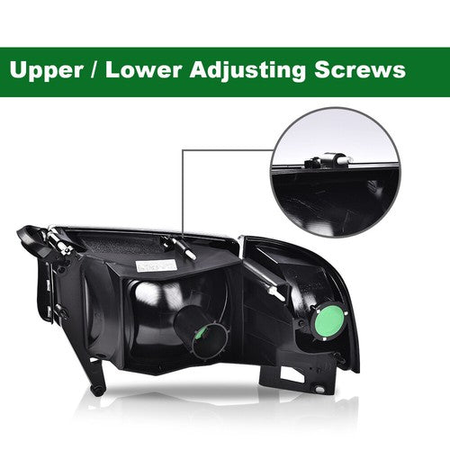 Solid Spare Amber Corner Black Headlights Assembly Fit For 94-02 Dodge Ram 1500 2500 3500
