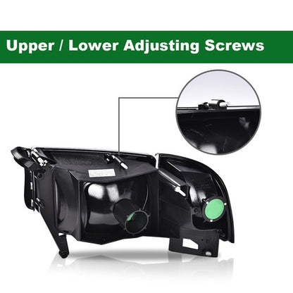 Solid Spare Amber Corner Black Headlights Assembly Fit For 94-02 Dodge Ram 1500 2500 3500