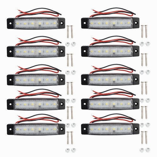 Solid Spare 10× Marine Boat 12V-24V 6 LED Lamp White Waterproof Light Stern Transom Lights