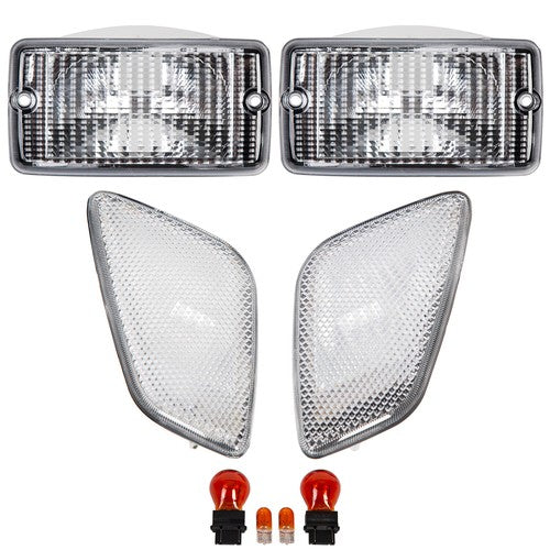 Solid Spare Clear Plastic Bumper Signal Fender Side Marker Lights For Jeep Wrangler TJ 97-06