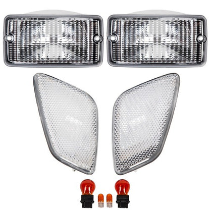 Solid Spare Clear Plastic Bumper Signal Fender Side Marker Lights For Jeep Wrangler TJ 97-06