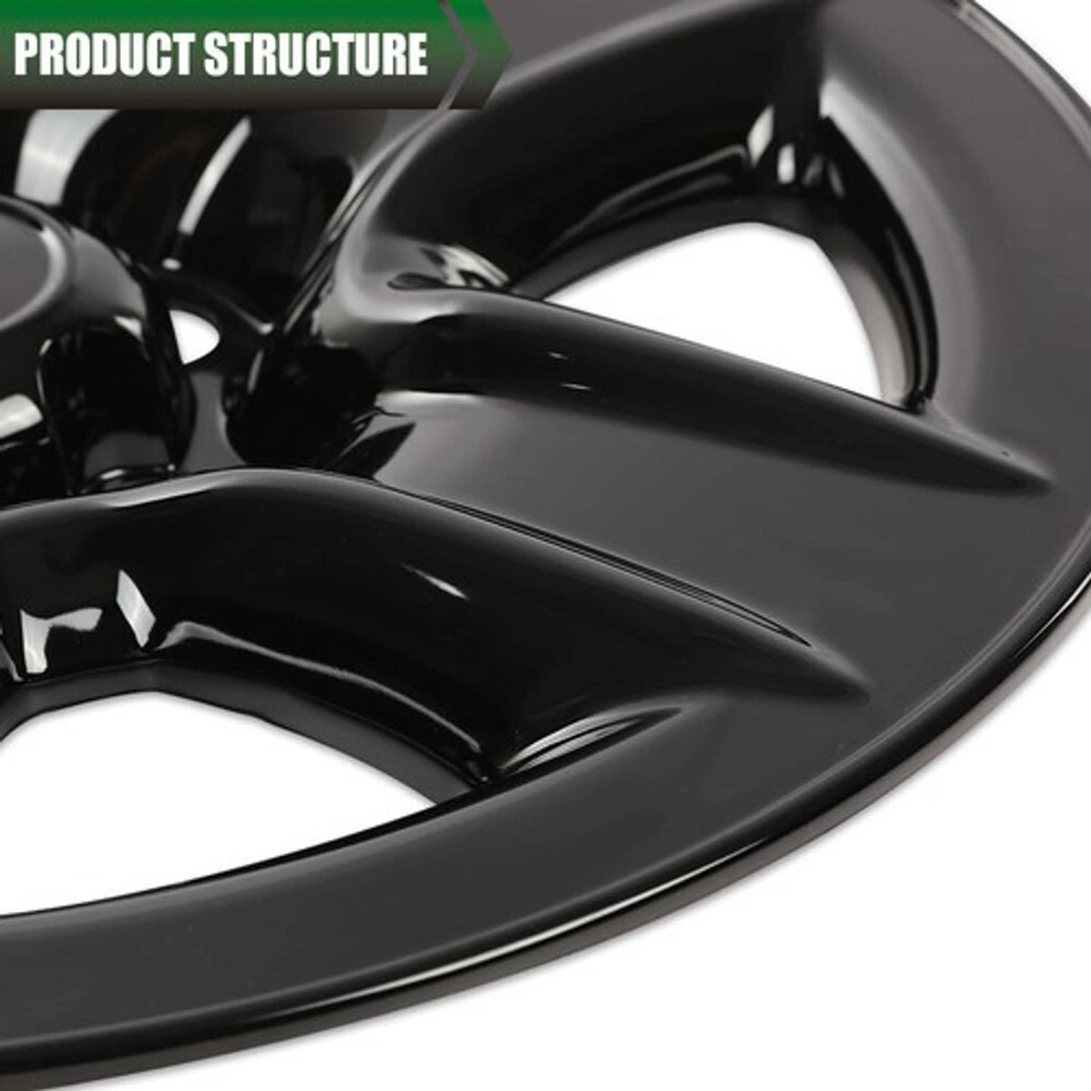 Solid Spare Fit For 06-12 Toyota RAV4 Black 17" Wheel SGlossy kins Hub Caps Full Rim Cover