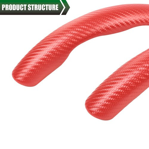 Solid Spare 2x Carbon Fiber Look Car Steering Wheel Booster Cover Non-Slip Accessories Red