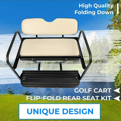 Solid Spare For Yamaha Drive G29 2007-2016 Golf Cart Flip Rear Back Seat Kit w/Beige Cushion