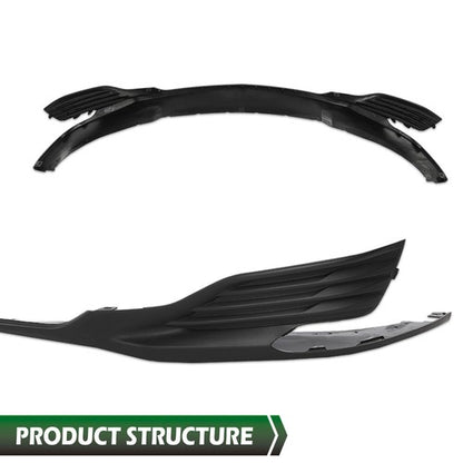 Solid Spare Fit For 2019-2025 Chevrolet Malibu Front Bumper Lower Lip Protector Black