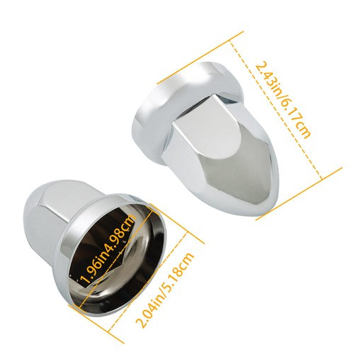 Solid Spare 40pcs 33mm Chrome Lug Nut Covers ABS Plastic Push on Bullet for Semi Truck