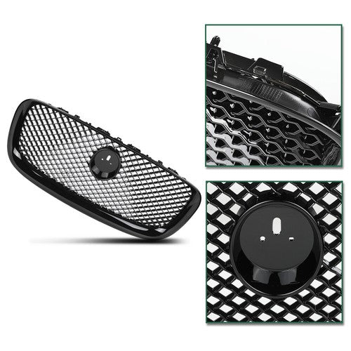 Solid Spare Front Bumper Upper Mesh Grille Fit For 2012 2013 2014 2015 Jaguar XF XFR Black