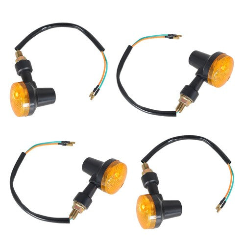 Solid Spare For Yamaha Kawasaki Honda 4X Motorcycle Turn Signals Blinker Light Black Amber