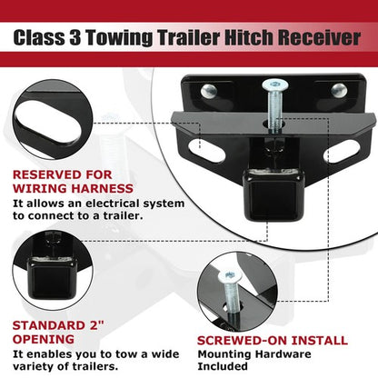 Solid Spare Rear Trailer Tow Hitch Receiver For Dodge Ram 2003-2018 1500/2003-2013 2500 3500