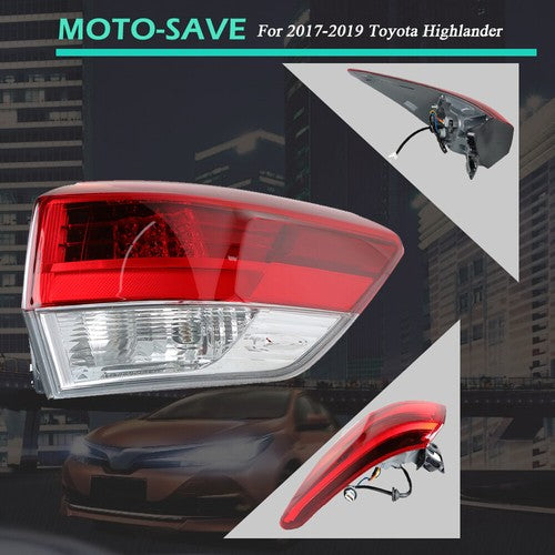 Solid Spare Rear Lamp Outer Tail Light Red For Toyota Highlander 2017-2019 Passenger RH Side