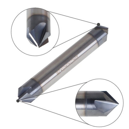 Solid Spare Double End 3/8" 4 Flute 90 Degree 2-1/2" Overall Length Carbide Chamfer Mill