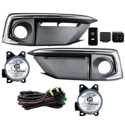 Solid Spare For 2019-2020 Honda Civic Coupe/Sedan Bumper Fog Light Lamp Cover Kit