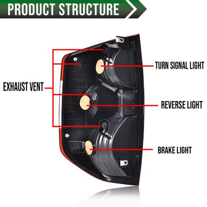 Solid Spare Rear Tail Lights Brake Lamps Left+Right Side Fit For 2014-2021 Toyota Tundra