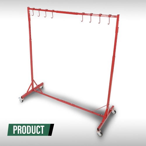 Solid Spare 5-7ft Red Painting Rack Adjustable Paint Hanger 8 Hooks Auto Body Painting Stand