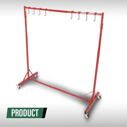Solid Spare 5-7ft Red Painting Rack Adjustable Paint Hanger 8 Hooks Auto Body Painting Stand