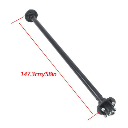 Solid Spare (with U-Bolt Kit) Trailer Axle 4 lug-4" Idler 58" Hub Face Fit For 2000lbs