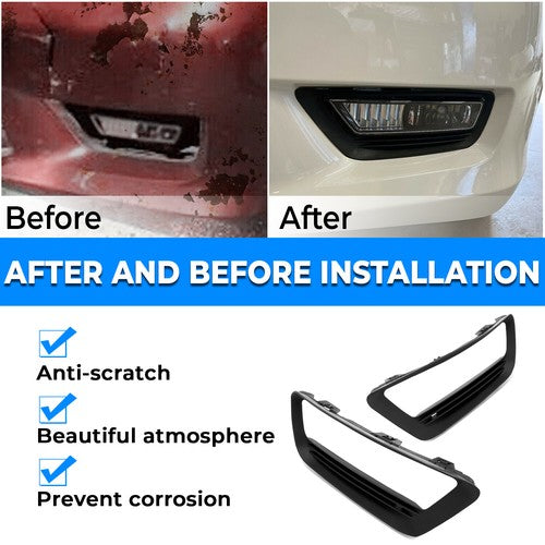 Solid Spare Pair Fog Lights Cover Trim Bezel Fit 2013-2015 14 Honda Accord Sedan LX EX 4DR