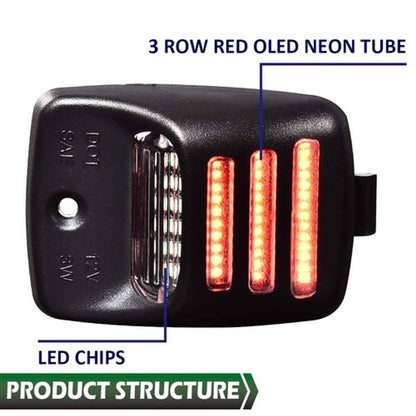 Solid Spare Full LED License Plate Light Fit For 2005-2015 Toyota Tacoma Tundra Red
